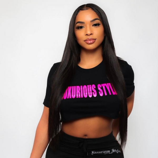 LS CROP TOP & STACKED PANTS